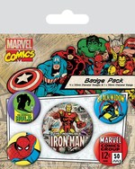 Pins: Marvel Comics Pin-Back Buttons 5-Pack Iron Man. 