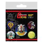 Pins: Mobile Suit Gundam Pin-Back Buttons 5-Pack Intergalactic. 
