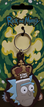 Keychain: Rick and Morty PVC Keychain King of S**t. 
