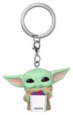 Keychain: Star Wars: The Mandalorian and Grogu Pocket POP! Vinyl Keychains 4 cm Grogu with Popcorn. 
