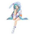 Manga Figures: Hatsune Miku Noodle Stopper PVC Statue Hatsune Miku Rabbit Ear Hood Pajama Blue Color Ver. 14 cm (1)