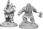 D&D NOLZURS MARVELOUS UNPAINTED MINIS: Dwarf Barbarian, Male (2)