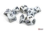 TERNINGER - MARBLE - Calcite/black Polyhedral 7-Die Set (with bonus die)***