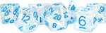 TERNINGER - FLASH DICE - Clear/Light Blue Numbers (7)