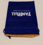 TERNINGER - POSER - Large Blue Velvet Dice Bag with Gold Satin Lining 6in x 8in