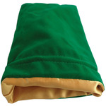 TERNINGER - POSER - Large Green Velvet Dice Bag with Gold Satin Lining 6in x 8in