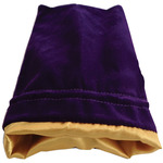 TERNINGER - POSER - Large Purple Velvet Dice Bag with Gold Satin Lining LARGE Purple Velvet Dice Bag with Gold Satin Lining 6in x 8in