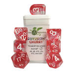 TERNINGER - DIFFUSION - Cherry with White Numbers - Set of 7