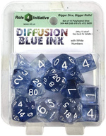 TERNINGER - DIFFUSION - Blue Ink with White Numbers - Set of 7