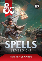 DUNGEONS & DRAGONS 5TH EDITION REVISED EXPANDED - REFERENCE CARDS - Spells 0-1